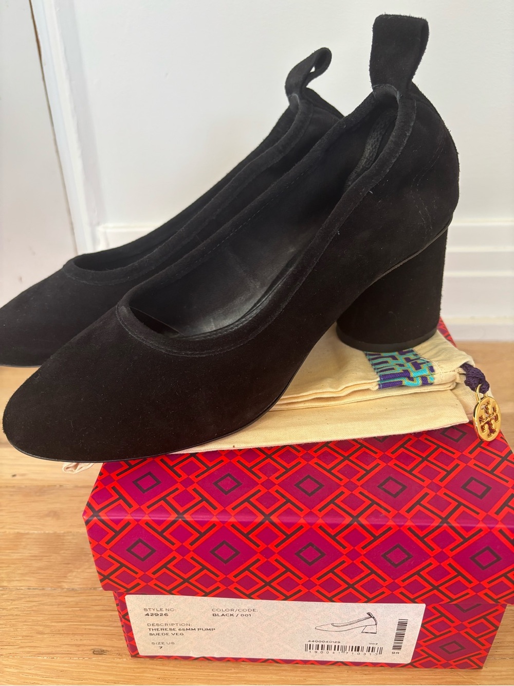 Tory Burch Black Suede Women's Pumps - Classic Heel